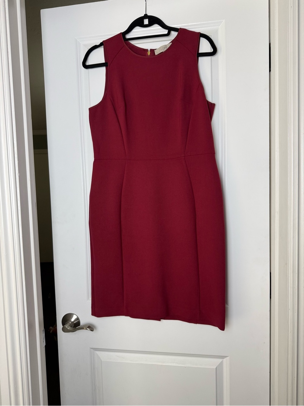 LOFT Sleeveless Burgundy Midi Dress